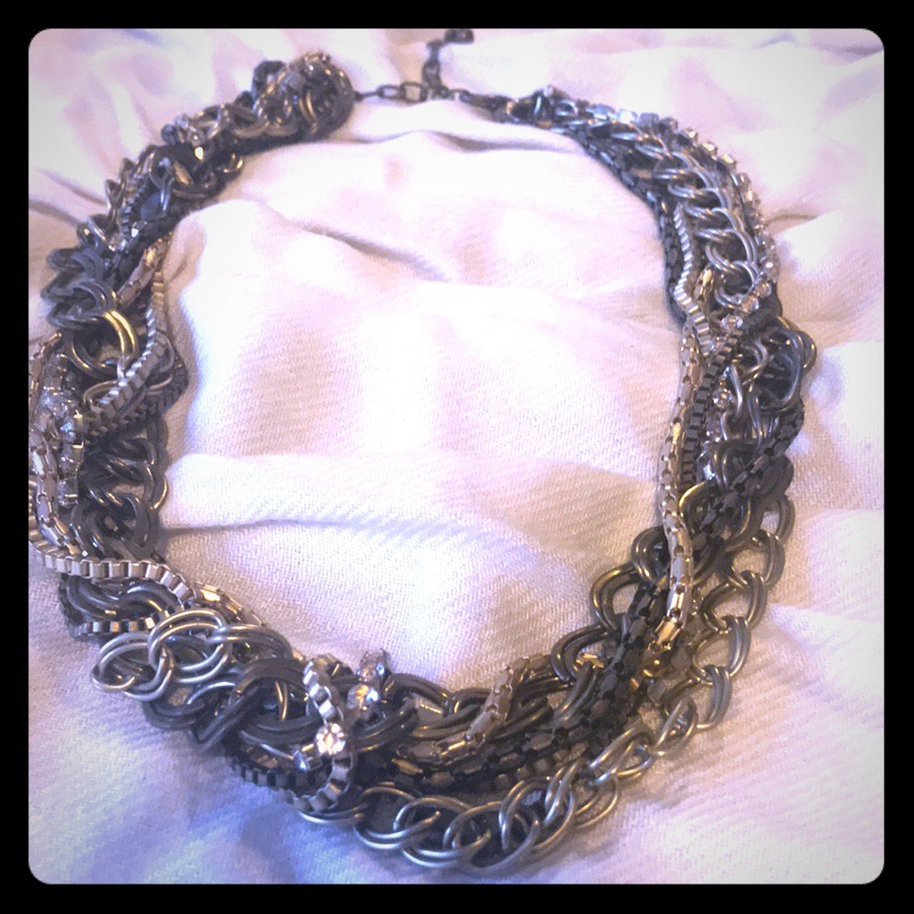 20” Gold necklace with rhinestones
